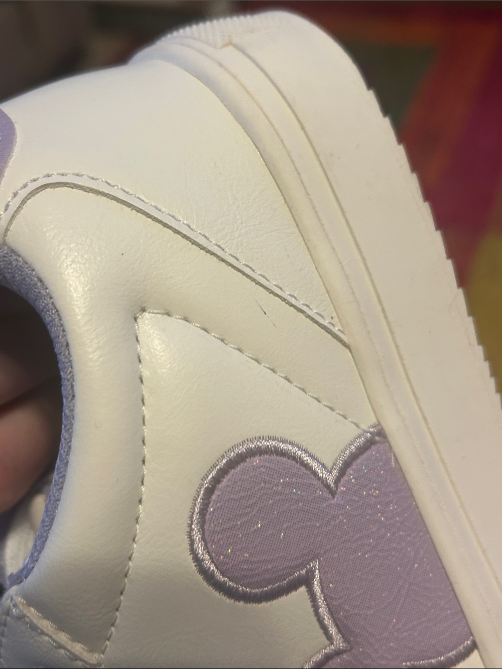 Disney White Women’s Sneakers with Lavender Mickey Accent - Picture 8 of 9